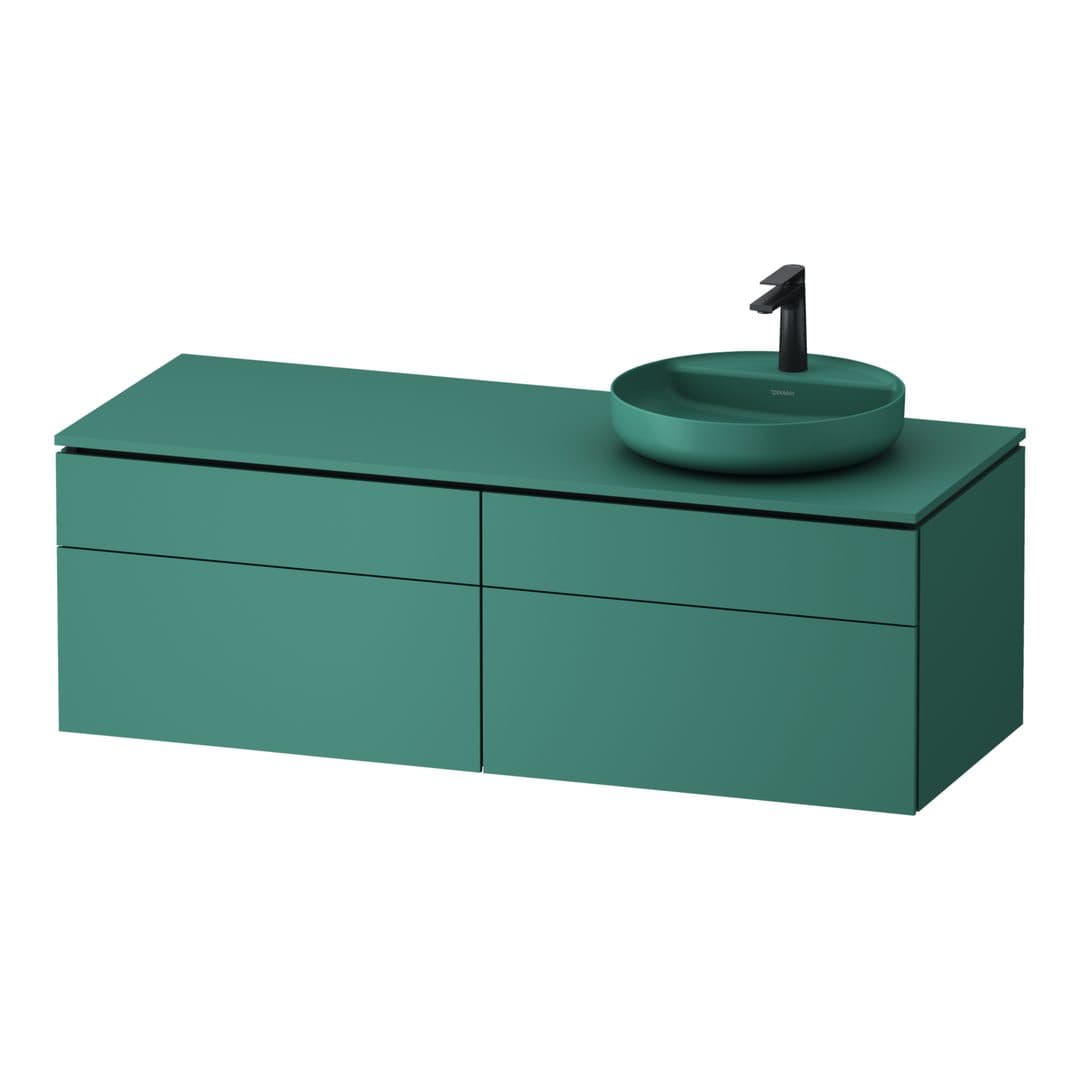 Duravit Vitrium – Έπιπλο Νιπτήρα – 1420 mm, για κονσόλα, 4 συρτάρια, νιπτήρας δεξιά – Green blue Matt, Lacquer (VT4870RHAHA0000)