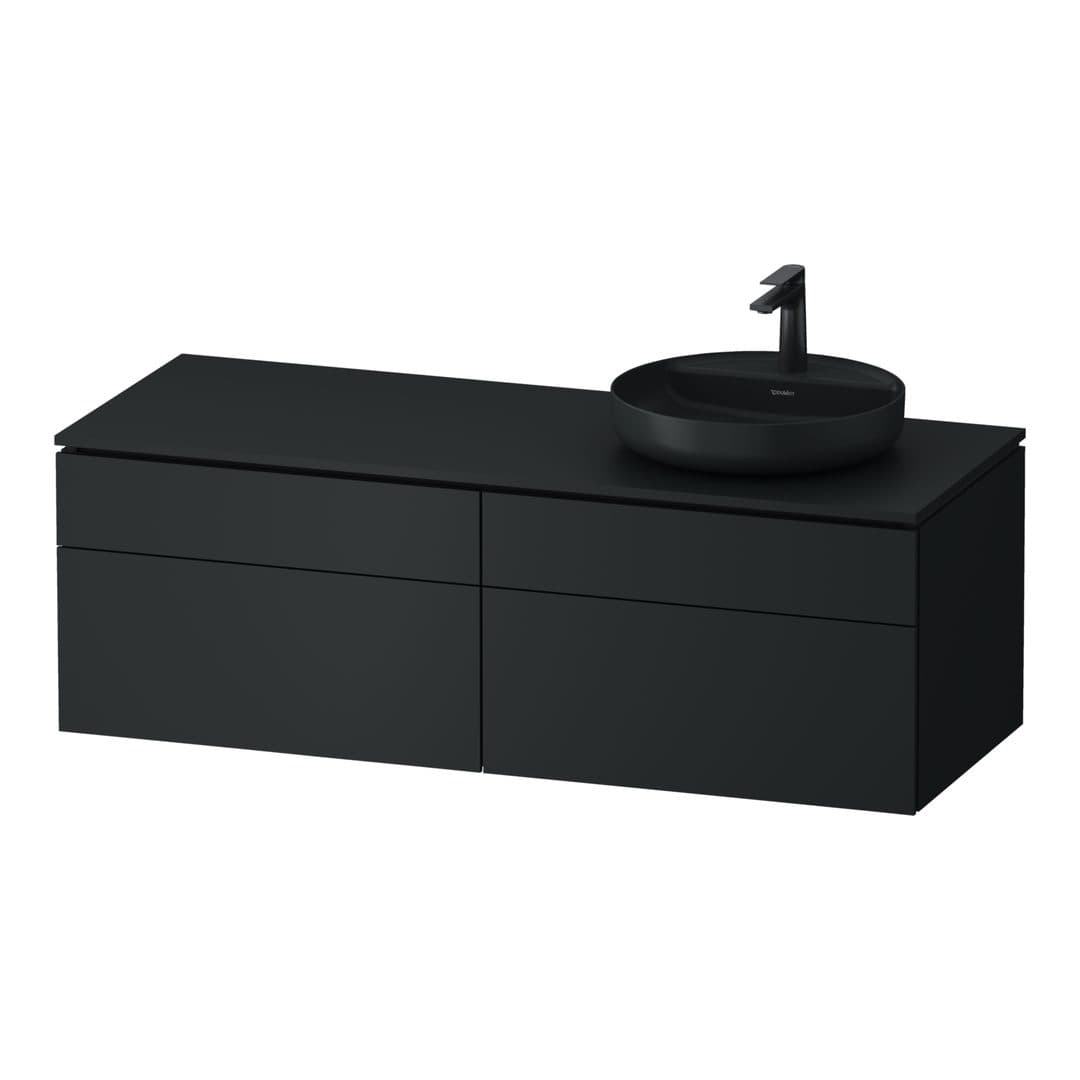 Duravit Vitrium – Έπιπλο Νιπτήρα – 1420 mm, για κονσόλα, 4 συρτάρια, νιπτήρας δεξιά – Dark grey Matt, Lacquer (VT4870RHEHE0000)