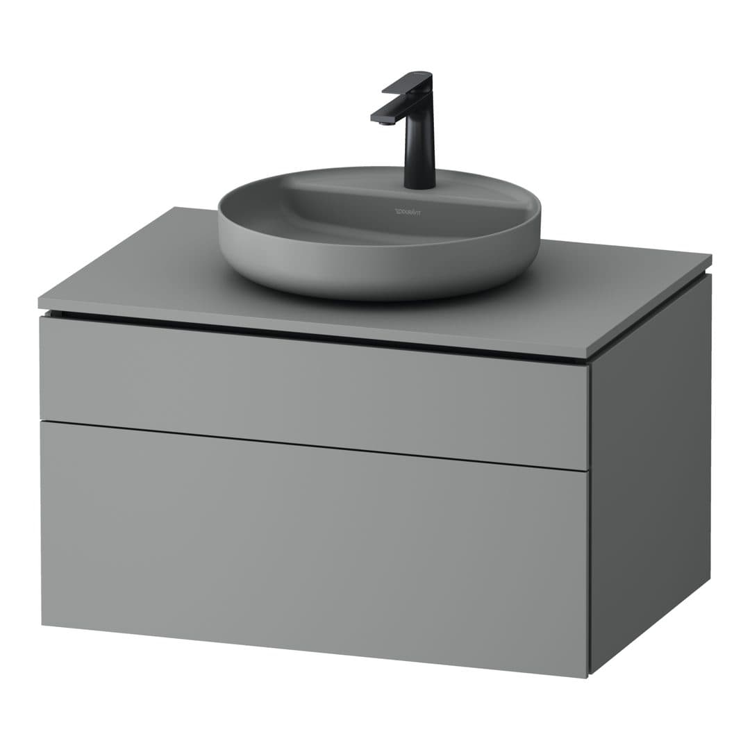 Duravit Vitrium – Έπιπλο Νιπτήρα – 820 mm, για κονσόλα, 2 συρτάρια, νιπτήρας κέντρο – Light grey Matt, Lacquer (VT48800HDHD0000)