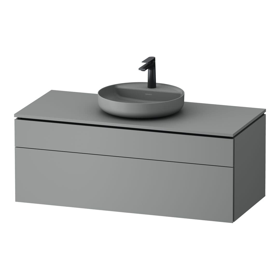 Duravit Vitrium – Έπιπλο Νιπτήρα – 1220 mm, για κονσόλα, 2 συρτάρια, νιπτήρας κέντρο – Light grey Matt, Lacquer (VT48820HDHD0000)