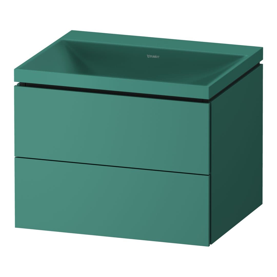 Duravit Vitrium – Έπιπλο Νιπτήρα – 600 mm, με νιπτήρα, 2 συρτάρια, νιπτήρας κέντρο, έκδοση N – Green blue Matt, Lacquer (VT6950NHAHA0000)