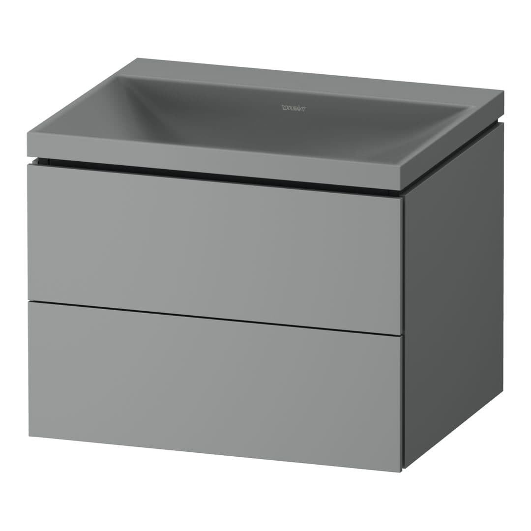 Duravit Vitrium – Έπιπλο Νιπτήρα – 600 mm, με νιπτήρα, 2 συρτάρια, νιπτήρας κέντρο, έκδοση N – Light grey Matt, Lacquer (VT6950NHDHD0000)