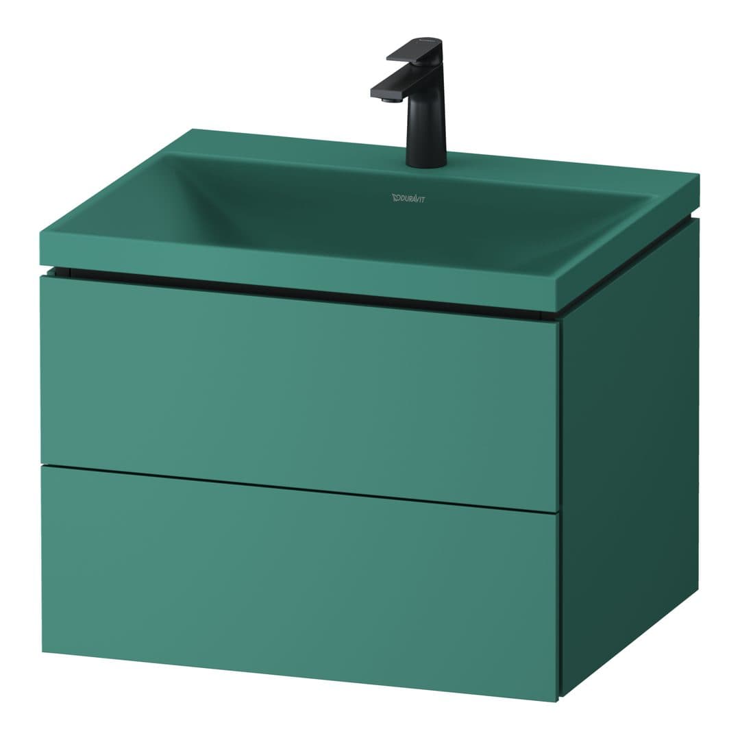 Duravit Vitrium – Έπιπλο Νιπτήρα – 600 mm, με νιπτήρα, 2 συρτάρια, νιπτήρας κέντρο, έκδοση O – Green blue Matt, Lacquer (VT6950OHAHA0000)