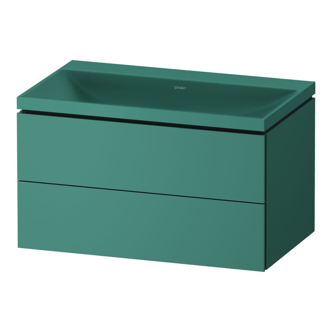 Duravit Vitrium – Έπιπλο Νιπτήρα – 800 mm, με νιπτήρα, 2 συρτάρια, νιπτήρας κέντρο, έκδοση N – Green blue Matt, Lacquer (VT6951NHAHA0000)