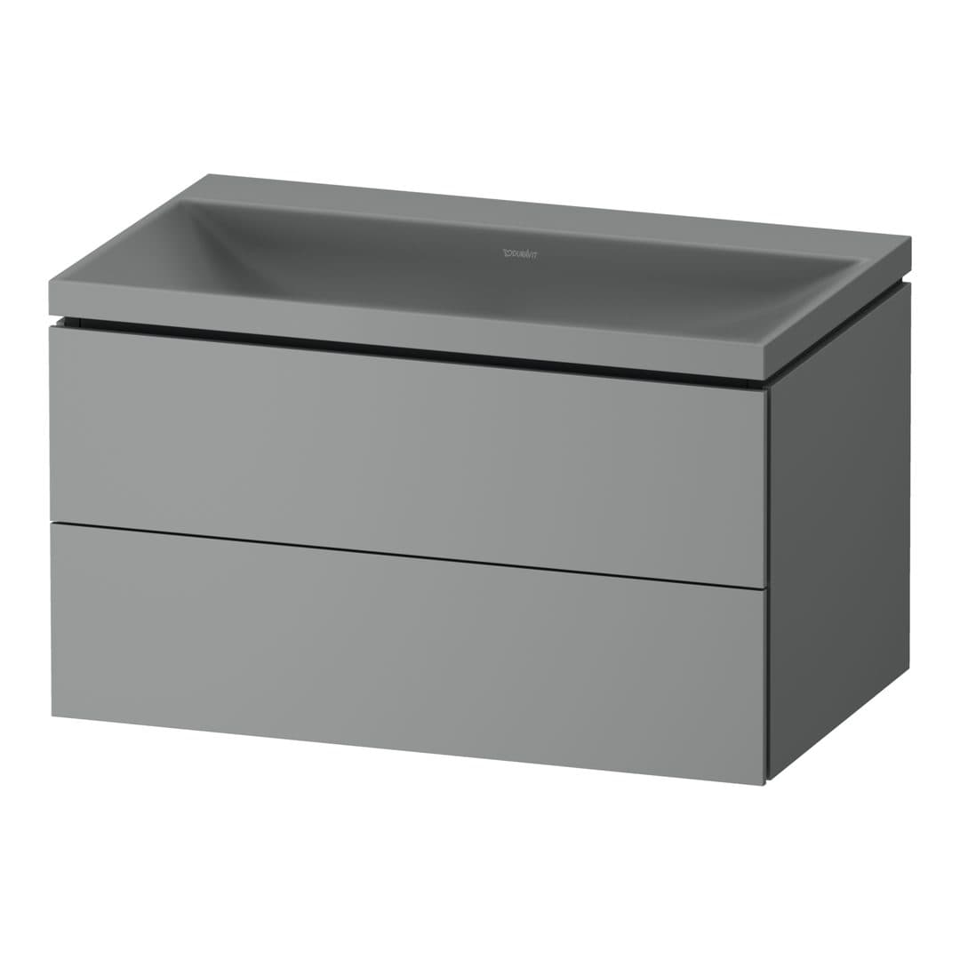 Duravit Vitrium – Έπιπλο Νιπτήρα – 800 mm, με νιπτήρα, 2 συρτάρια, νιπτήρας κέντρο, έκδοση N – Light grey Matt, Lacquer (VT6951NHDHD0000)
