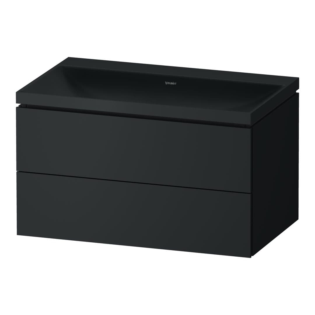 Duravit Vitrium – Έπιπλο Νιπτήρα – 800 mm, με νιπτήρα, 2 συρτάρια, νιπτήρας κέντρο, έκδοση N – Dark grey Matt, Lacquer (VT6951NHEHE0000)
