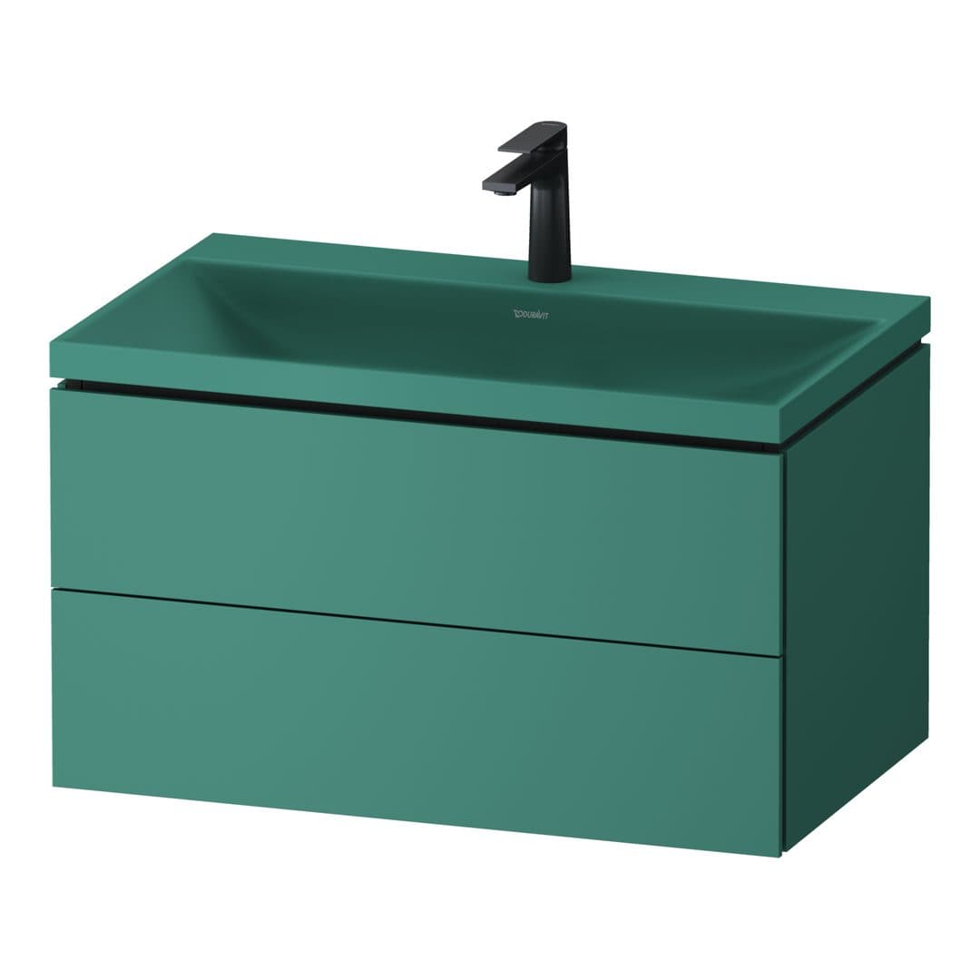 Duravit Vitrium – Έπιπλο Νιπτήρα – 800 mm, με νιπτήρα, 2 συρτάρια, νιπτήρας κέντρο, έκδοση O – Green blue Matt, Lacquer (VT6951OHAHA0000)
