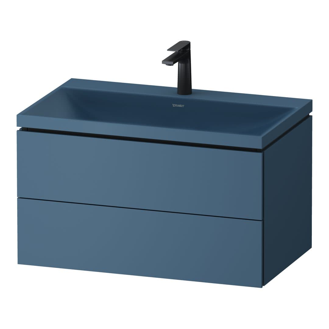 Duravit Vitrium – Έπιπλο Νιπτήρα – 800 mm, με νιπτήρα, 2 συρτάρια, νιπτήρας κέντρο, έκδοση O – Parlour blue Matt, Lacquer (VT6951OHBHB0000)