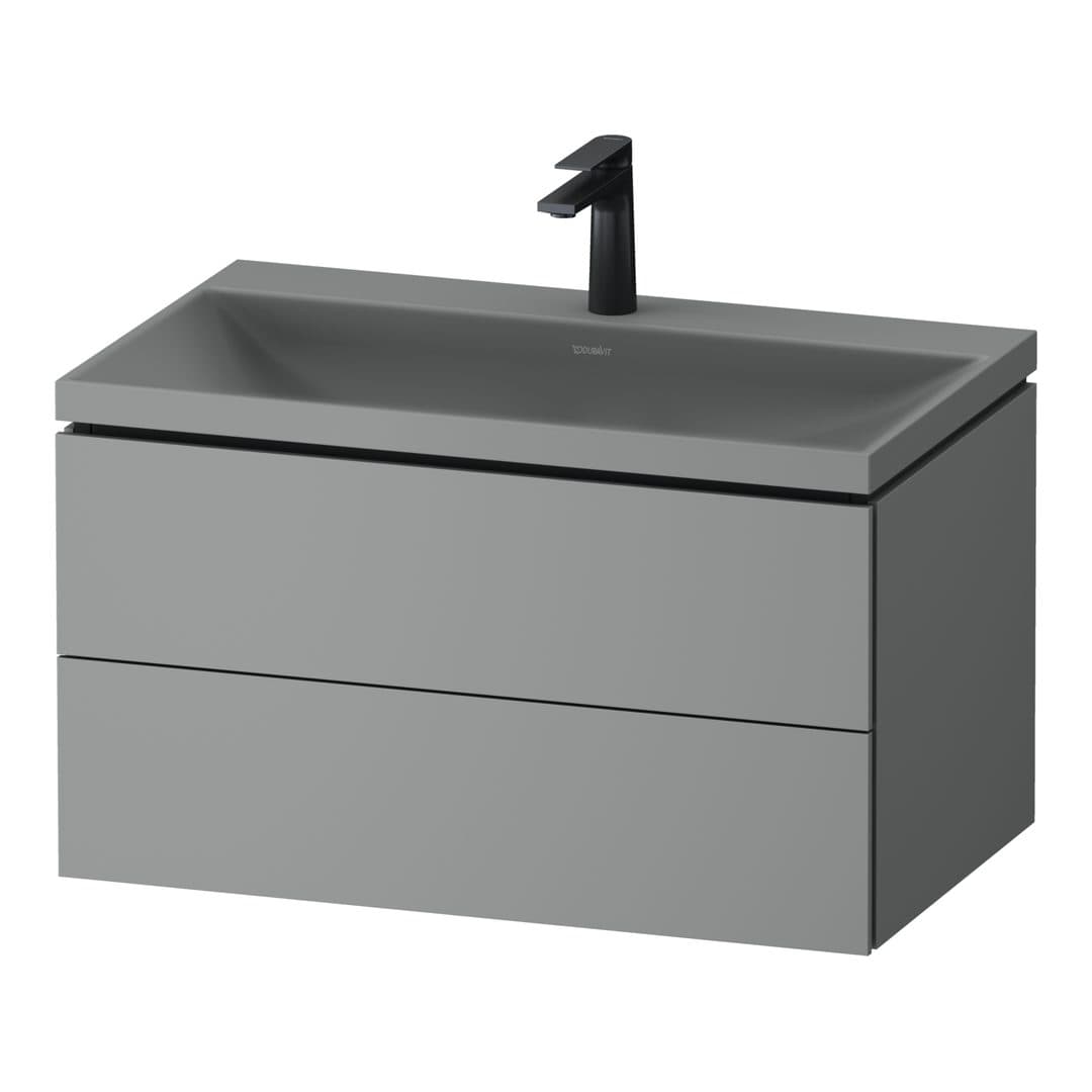 Duravit Vitrium – Έπιπλο Νιπτήρα – 800 mm, με νιπτήρα, 2 συρτάρια, νιπτήρας κέντρο, έκδοση O – Light grey Matt, Lacquer (VT6951OHDHD0000)