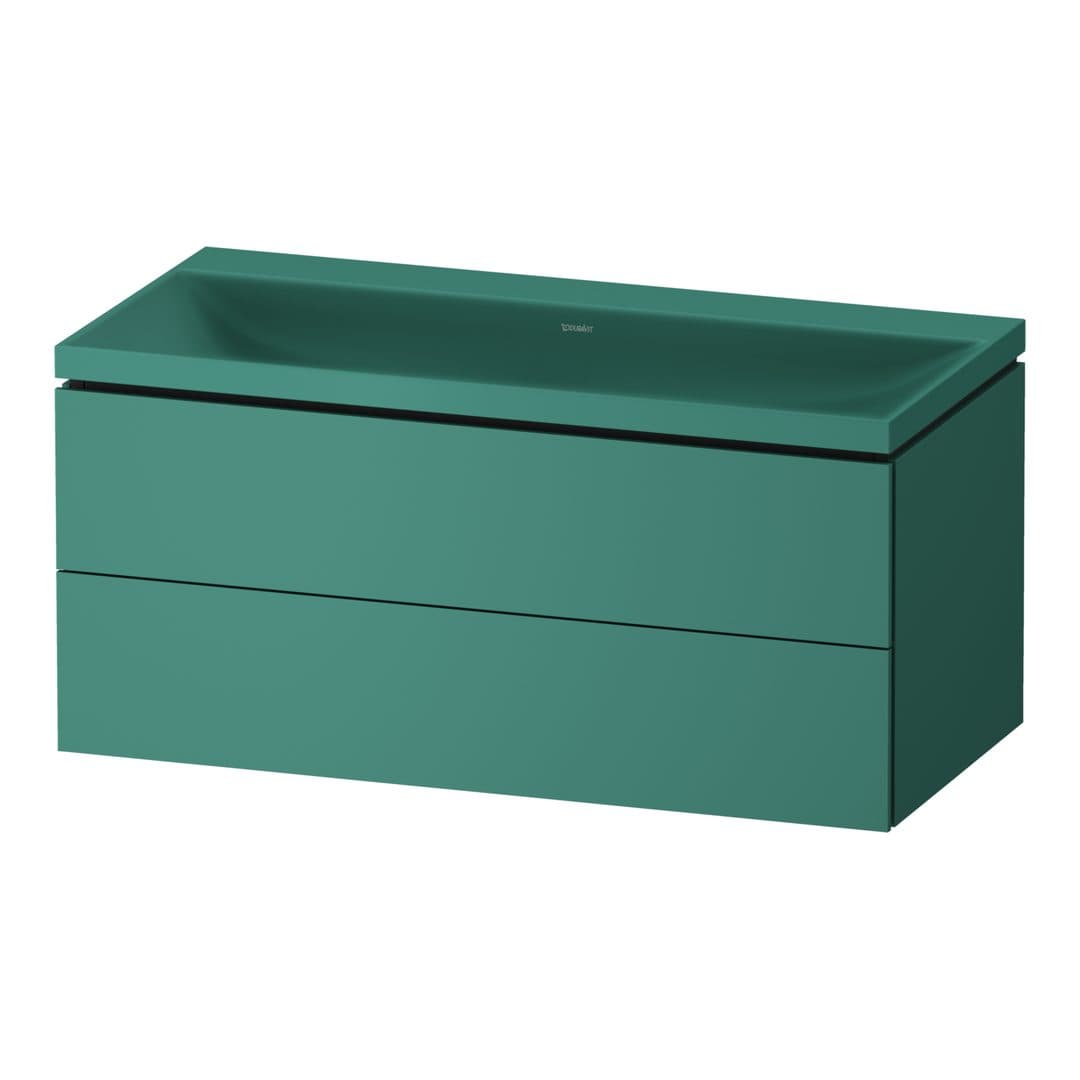 Duravit Vitrium – Έπιπλο Νιπτήρα – 1000 mm, με νιπτήρα, 2 συρτάρια, νιπτήρας κέντρο, έκδοση N – Green blue Matt, Lacquer (VT6952NHAHA0000)