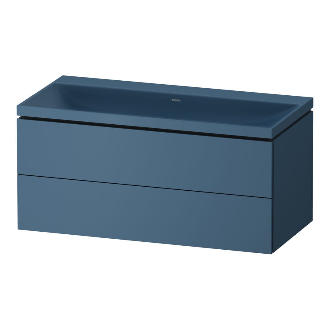 Duravit Vitrium – Έπιπλο Νιπτήρα – 1000 mm, με νιπτήρα, 2 συρτάρια, νιπτήρας κέντρο, έκδοση N – Parlour blue Matt, Lacquer (VT6952NHBHB0000)