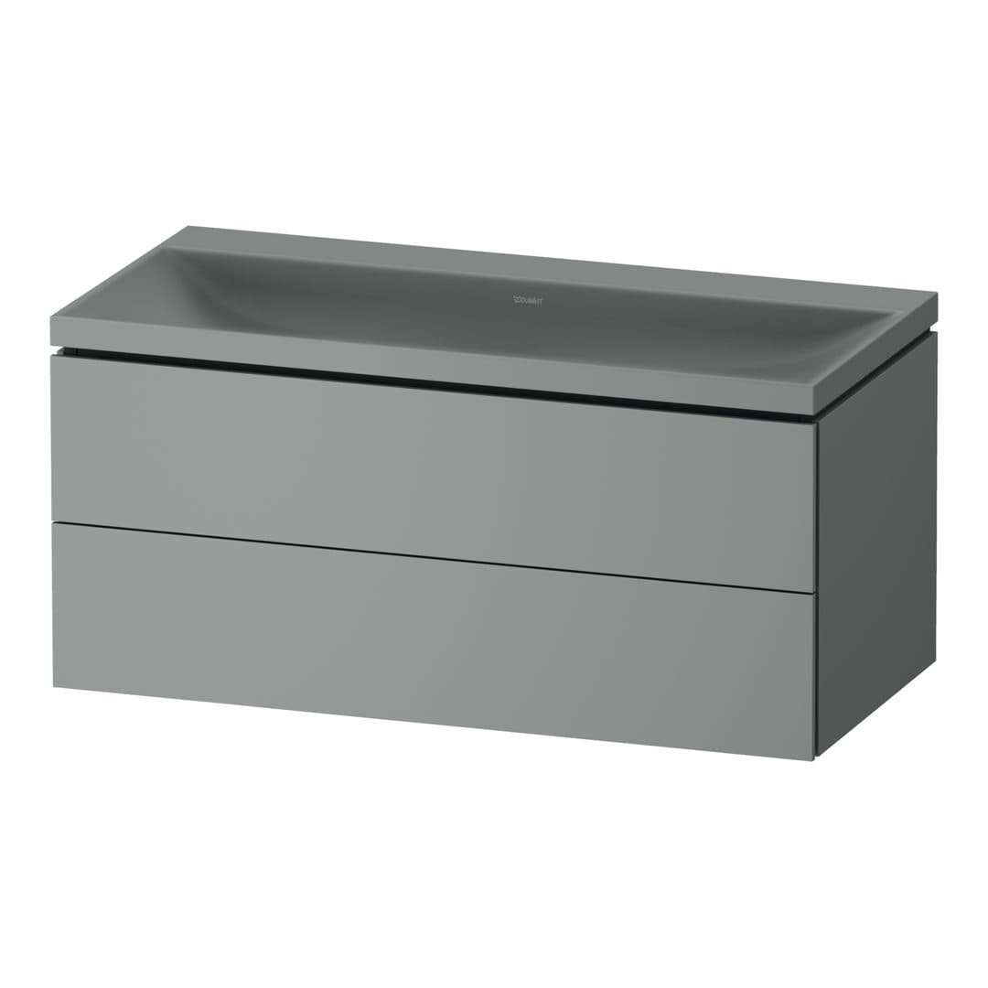 Duravit Vitrium – Έπιπλο Νιπτήρα – 1000 mm, με νιπτήρα, 2 συρτάρια, νιπτήρας κέντρο, έκδοση N – Light grey Matt, Lacquer (VT6952NHDHD0000)