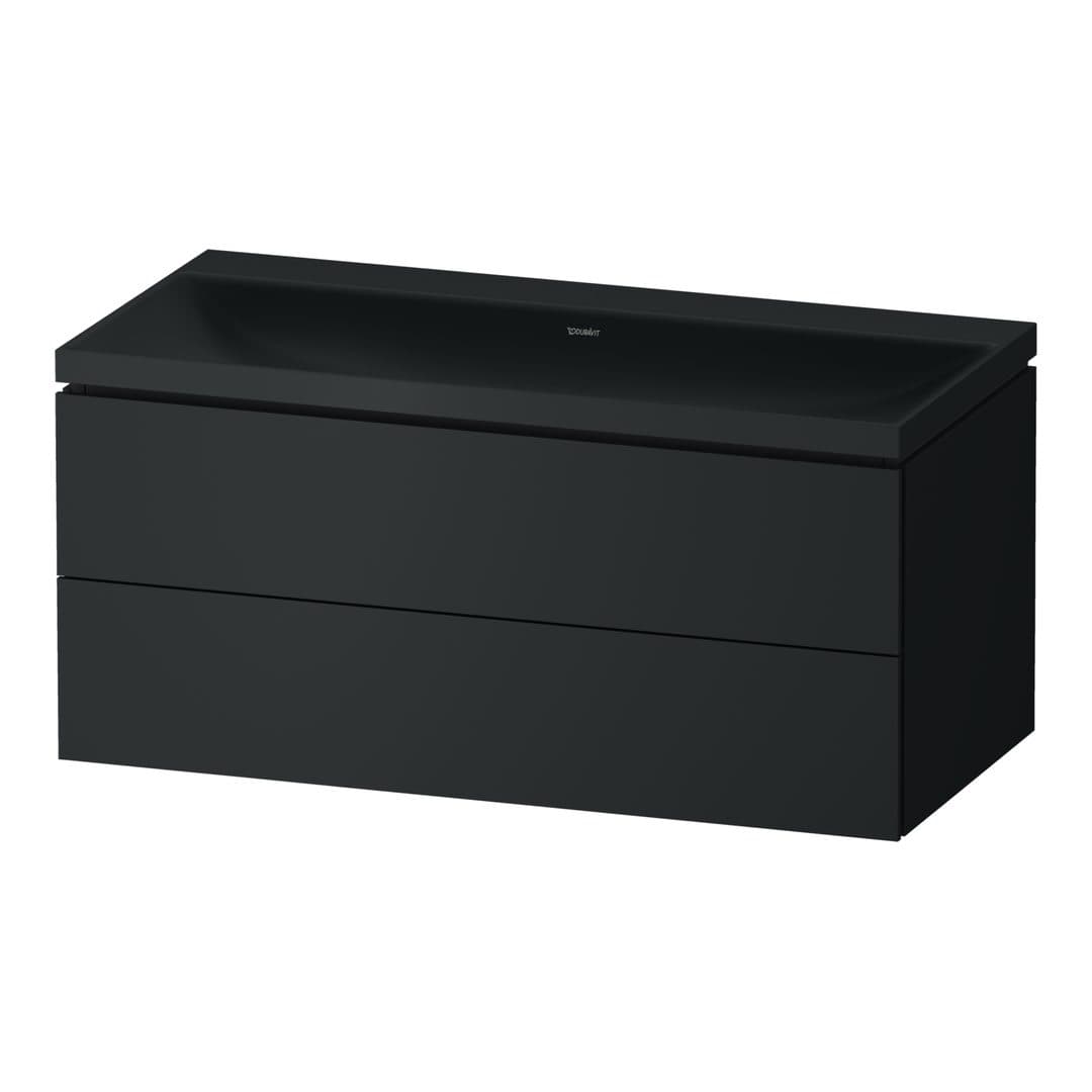 Duravit Vitrium – Έπιπλο Νιπτήρα – 1000 mm, με νιπτήρα, 2 συρτάρια, νιπτήρας κέντρο, έκδοση N – Dark grey Matt, Lacquer (VT6952NHEHE0000)