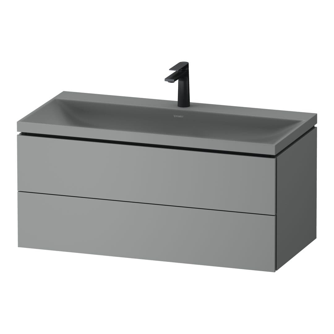 Duravit Vitrium – Έπιπλο Νιπτήρα – 1000 mm, με νιπτήρα, 2 συρτάρια, νιπτήρας κέντρο, έκδοση O – Light grey Matt, Lacquer (VT6952OHDHD0000)