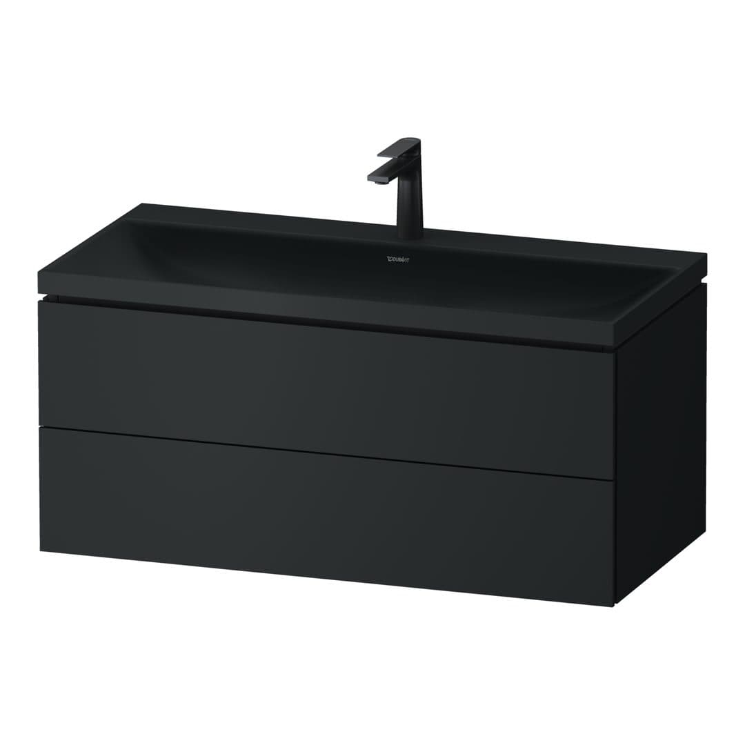 Duravit Vitrium – Έπιπλο Νιπτήρα – 1000 mm, με νιπτήρα, 2 συρτάρια, νιπτήρας κέντρο, έκδοση O – Dark grey Matt, Lacquer (VT6952OHEHE0000)