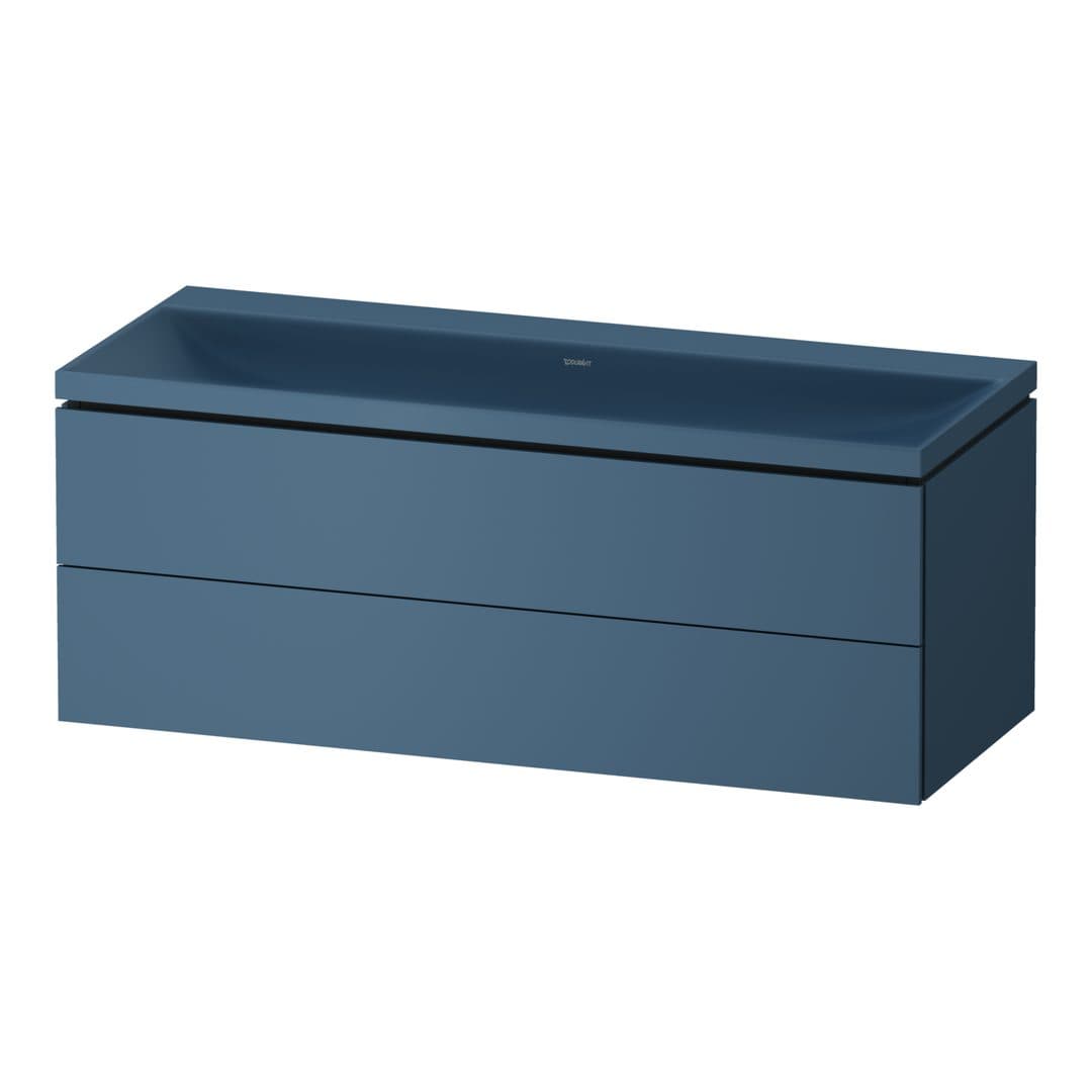 Duravit Vitrium – Έπιπλο Νιπτήρα – 1200 mm, με νιπτήρα, 2 συρτάρια, νιπτήρας κέντρο, έκδοση N – Parlour blue Matt, Lacquer (VT6953NHBHB0000)