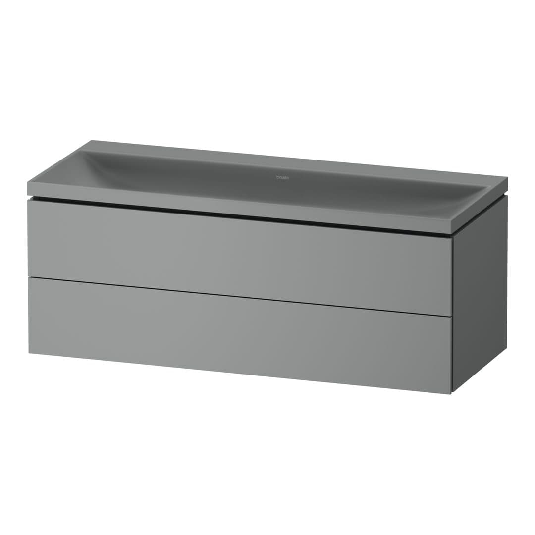 Duravit Vitrium – Έπιπλο Νιπτήρα – 1200 mm, με νιπτήρα, 2 συρτάρια, νιπτήρας κέντρο, έκδοση N – Light grey Matt, Lacquer (VT6953NHDHD0000)