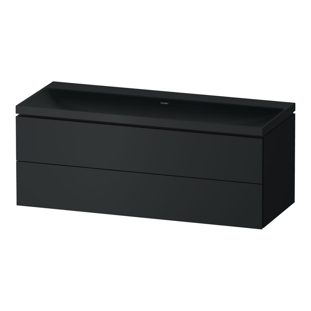 Duravit Vitrium – Έπιπλο Νιπτήρα – 1200 mm, με νιπτήρα, 2 συρτάρια, νιπτήρας κέντρο, έκδοση N – Dark grey Matt, Lacquer (VT6953NHEHE0000)