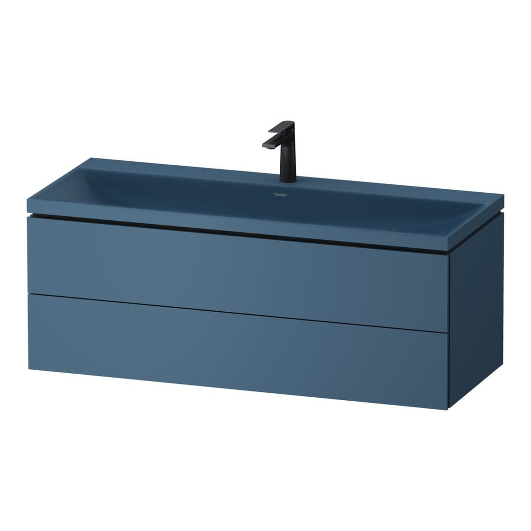 Duravit Vitrium – Έπιπλο Νιπτήρα – 1200 mm, με νιπτήρα, 2 συρτάρια, νιπτήρας κέντρο, έκδοση O, μοντέλο VT6953 – Parlour blue Matt, Lacquer (VT6953OHBHB0000)