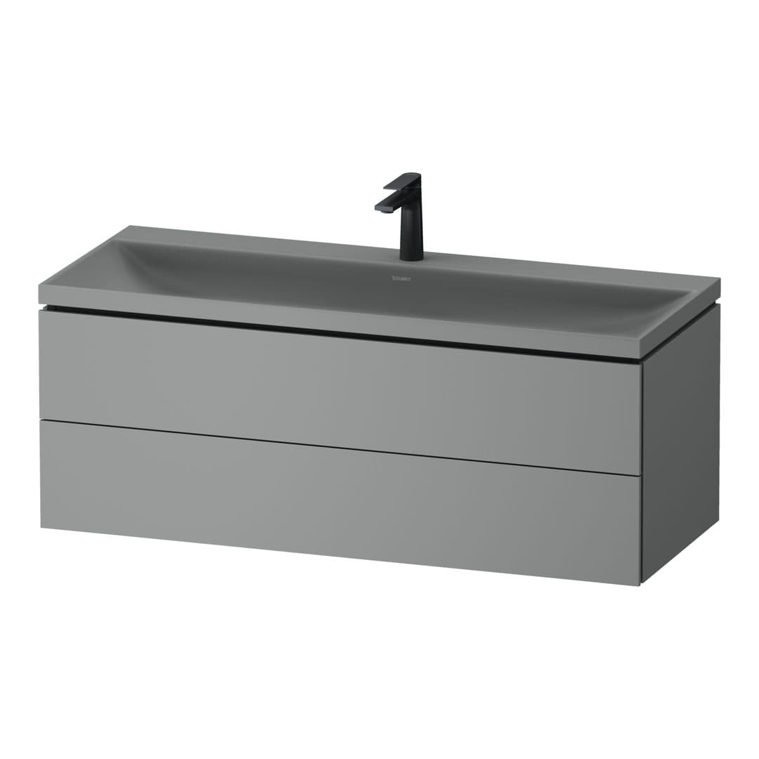 Duravit Vitrium – Έπιπλο Νιπτήρα – 1200 mm, με νιπτήρα, 2 συρτάρια, νιπτήρας κέντρο, έκδοση O, μοντέλο VT6953 – Light grey Matt, Lacquer (VT6953OHDHD0000)