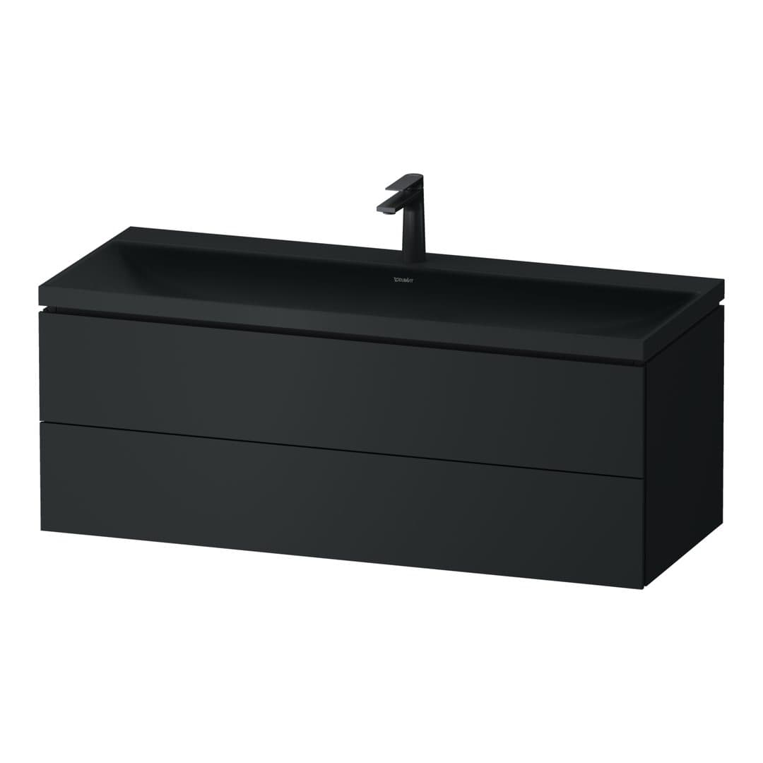 Duravit Vitrium – Έπιπλο Νιπτήρα – 1200 mm, με νιπτήρα, 2 συρτάρια, νιπτήρας κέντρο, έκδοση O, μοντέλο VT6953 – Dark grey Matt, Lacquer (VT6953OHEHE0000)