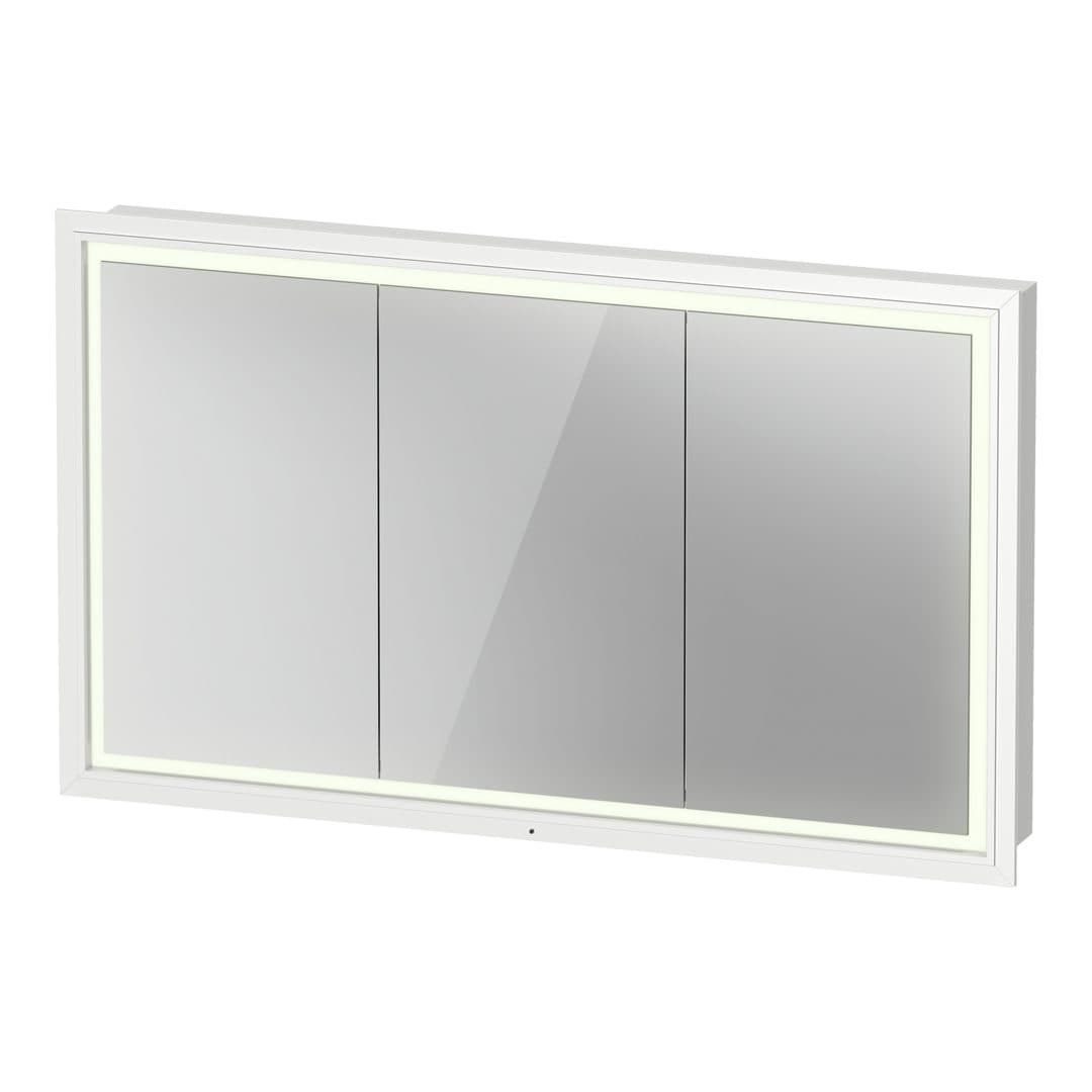 Duravit Vitrium – Καθρέπτης Μπάνιου – 1200×700 mm, καθρεπτοντούλαπο, 3 πόρτες, με φωτισμό LED, Socket, έκδοση Sensor control interior lighting – White (VT7163018180000)