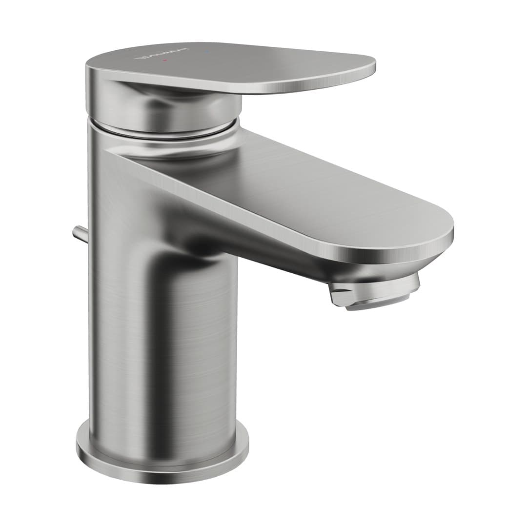 Duravit Wave – Μπαταρία Νιπτήρα – S, με βαλβίδα – Stainless steel Brushed (WA1010001070)