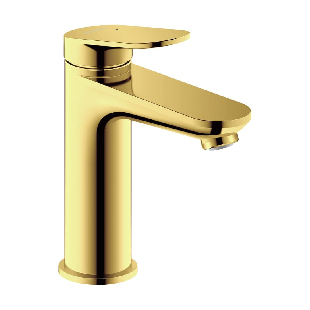 Duravit Wave – Μπαταρία Νιπτήρα – M, χωρίς βαλβίδα, σύνδεση σπιράλ 3/8" – Gold Polished (WA1020002034)