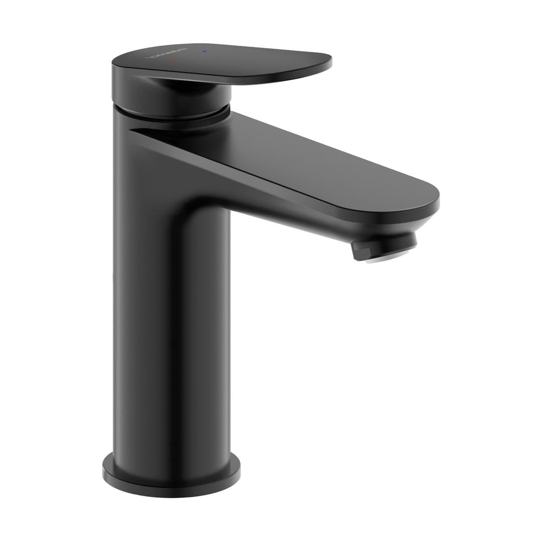 Duravit Wave – Μπαταρία Νιπτήρα – M, χωρίς βαλβίδα, σύνδεση σπιράλ 3/8" – Black Matt (WA1020002046)