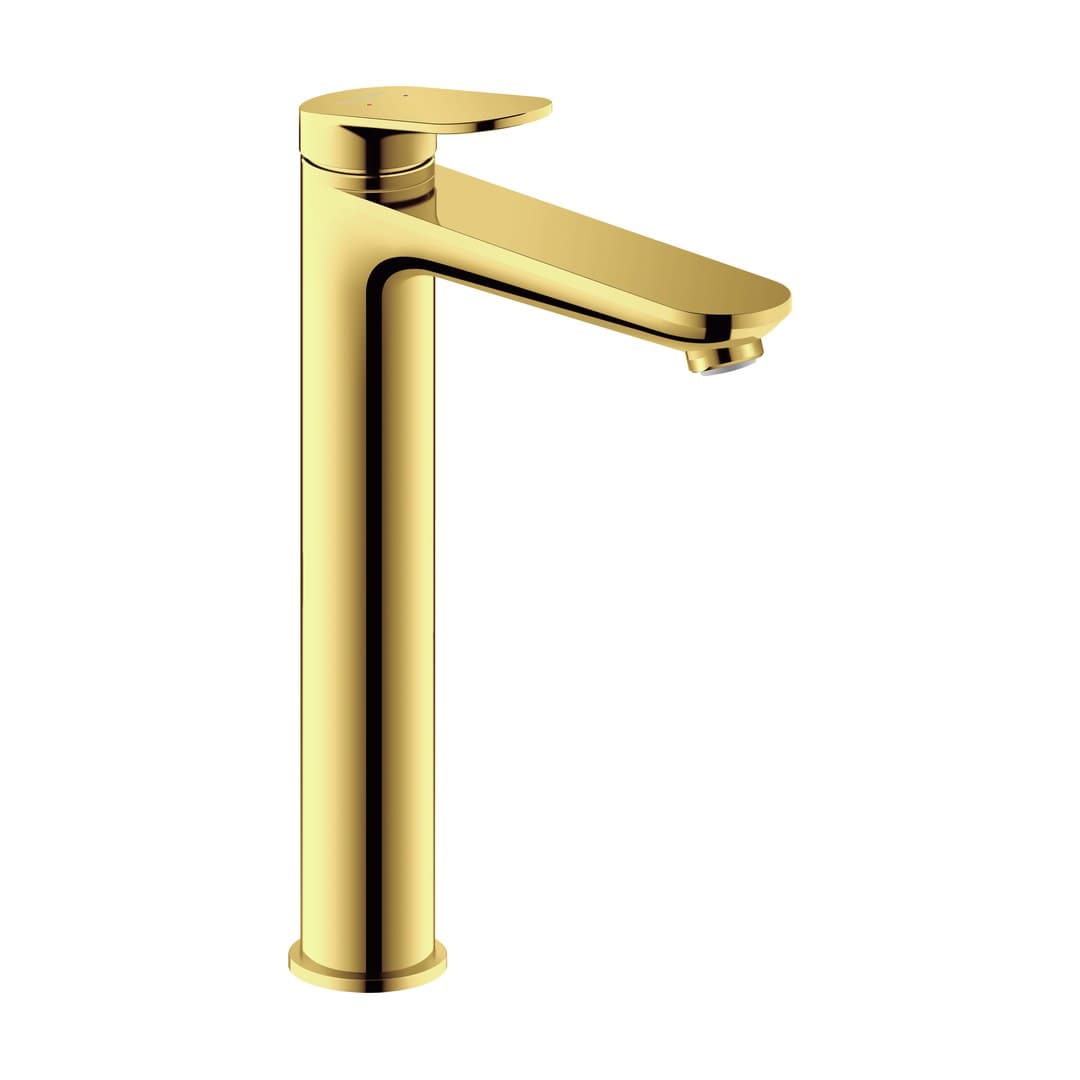 Duravit Wave – Μπαταρία Νιπτήρα Ψηλή – σύνδεση σπιράλ 1/2" – Gold Polished (WA1040002A34)