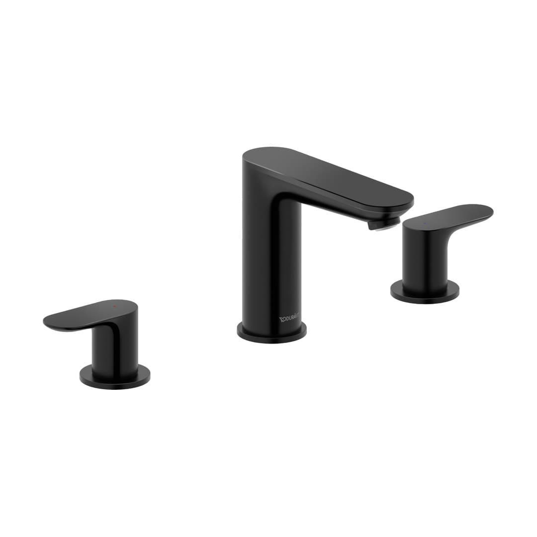 Duravit Wave – Μπαταρία Νιπτήρα – 3 οπών, σύνδεση σπιράλ 1/2" – Black Matt (WA1060005A46)