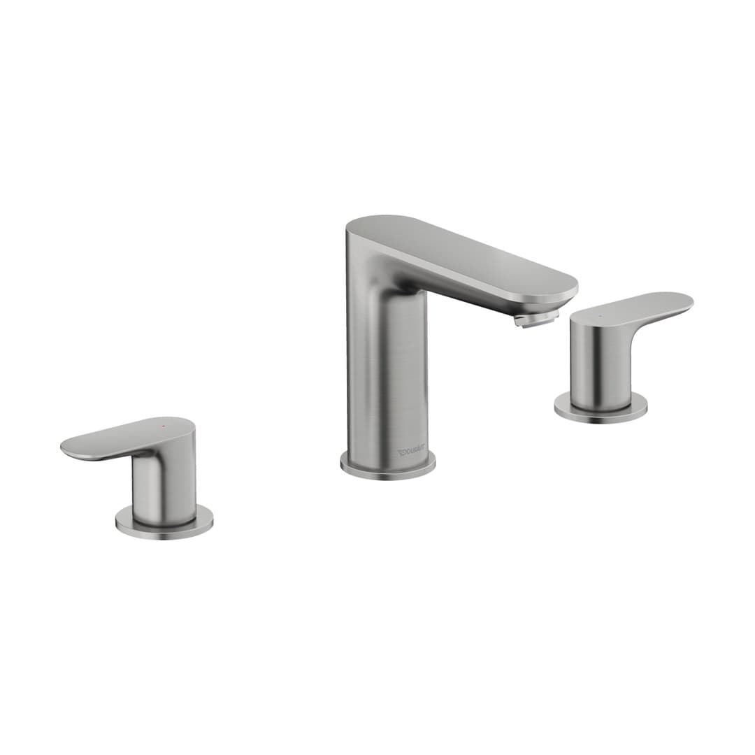 Duravit Wave – Μπαταρία Νιπτήρα – 3 οπών, σύνδεση σπιράλ 1/2" – Stainless steel Brushed (WA1060005A70)