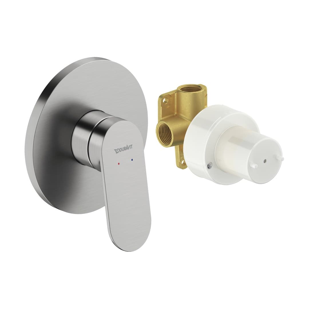 Duravit Wave – Μίκτης Εντοιχισμού – σετ, 1 έξοδος – Stainless steel Brushed (WA4210007070)