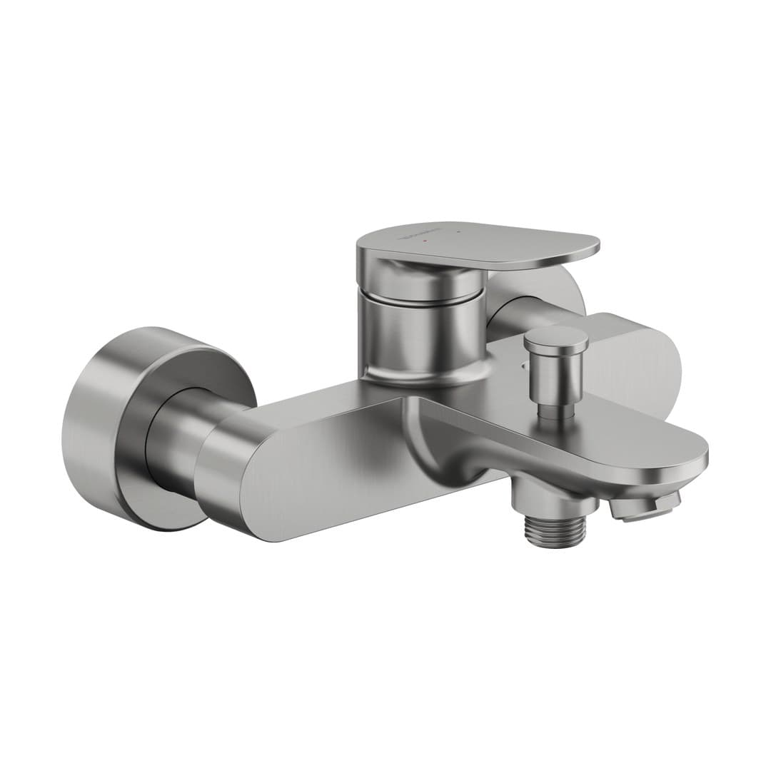 Duravit Wave – Μπαταρία Λουτρού Τοίχου – παροχή 25 l/min – Stainless steel Brushed (WA5230000070)