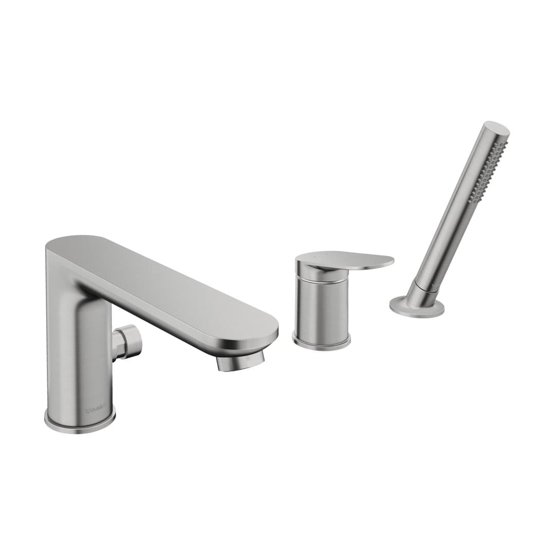 Duravit Wave – Μπαταρία Λουτρού Πάγκου – έκδοση Pure – Stainless steel Brushed (WA5260000A70)