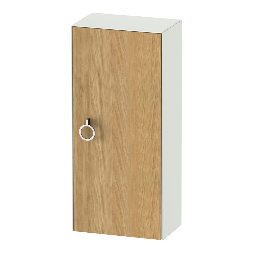 Duravit White Tulip – Κολόνα Μπάνιου – 400 mm, μεσαία, 1 πόρτα, δεξιά, σώμα White Satin Matt, 400 x 240 x 880 mm, Total number of shelves: 2 – Natural Oak solid Matt, Solid wood (WT1323RH536)