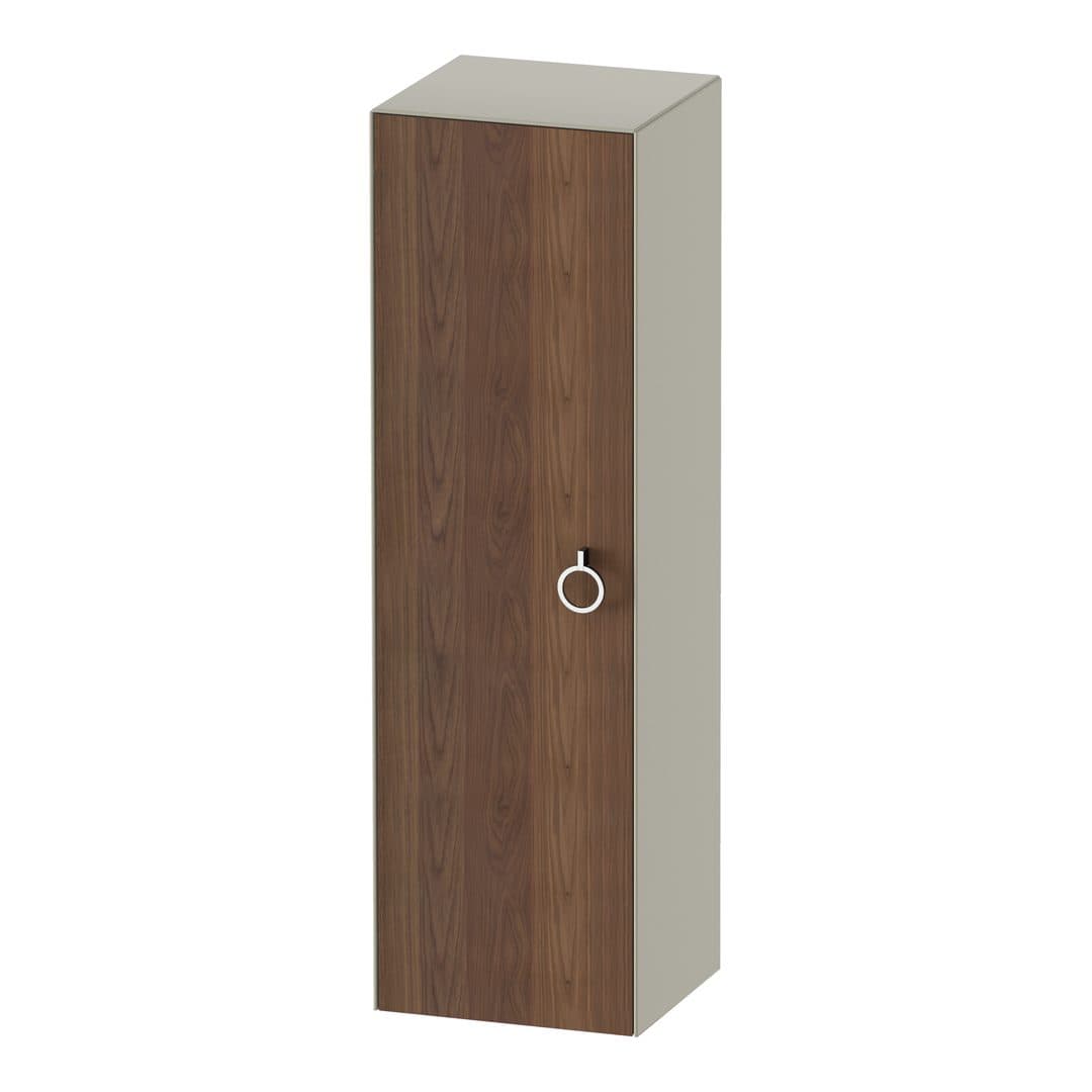 Duravit White Tulip – Κολόνα Μπάνιου – 400 mm, μεσαία, 1 πόρτα, αριστερή, σώμα Taupe Satin Matt, 400 x 360 x 1320 mm, Total number of shelves: 3 – American walnut Matt, Solid wood (WT1333L7760)