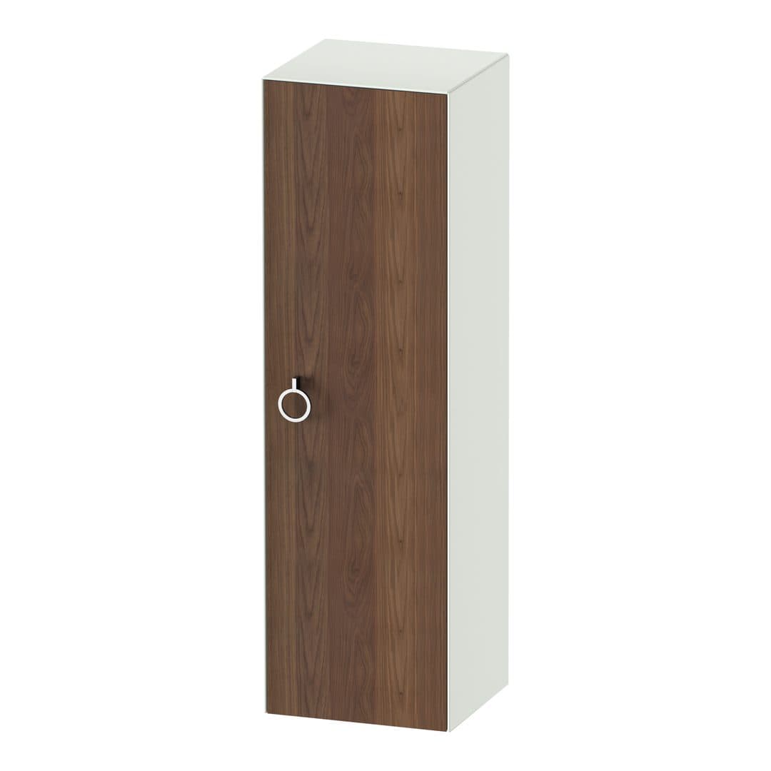 Duravit White Tulip – Κολόνα Μπάνιου – 400 mm, μεσαία, 1 πόρτα, δεξιά, σώμα White Satin Matt, 400 x 360 x 1320 mm, Total number of shelves: 3 – American walnut Matt, Solid wood (WT1333R7736)