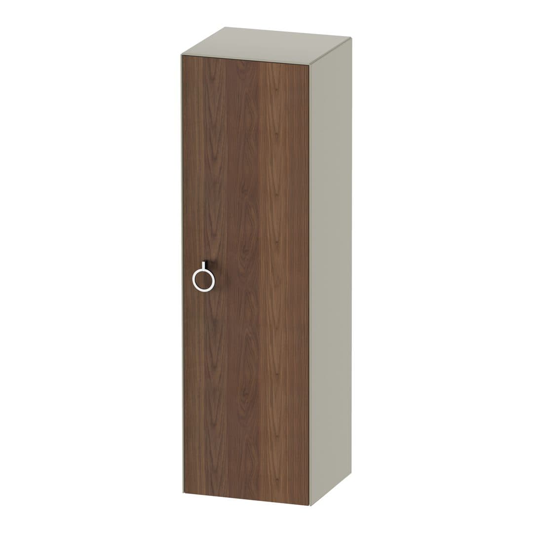 Duravit White Tulip – Κολόνα Μπάνιου – 400 mm, μεσαία, 1 πόρτα, δεξιά, σώμα Taupe Satin Matt, 400 x 360 x 1320 mm, Total number of shelves: 3 – American walnut Matt, Solid wood (WT1333R7760)