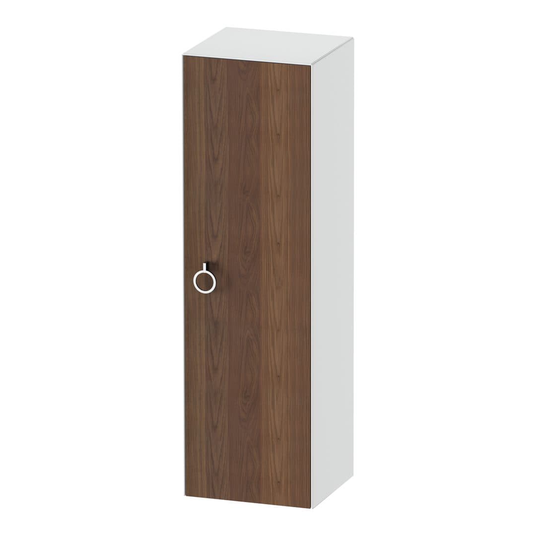 Duravit White Tulip – Κολόνα Μπάνιου – 400 mm, μεσαία, 1 πόρτα, δεξιά, σώμα White High Gloss, 400 x 360 x 1320 mm, Total number of shelves: 3 – American walnut Matt, Solid wood (WT1333R7785)