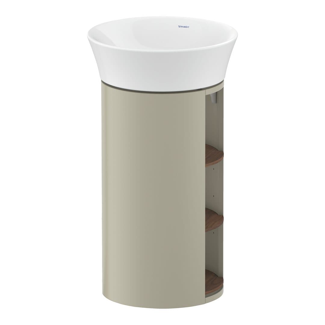 Duravit White Tulip – Έπιπλο Νιπτήρα – 410 mm, νιπτήρας κέντρο, σώμα Taupe Satin Matt, 410 x 410 x 750 mm – American walnut Matt, Solid wood (WT423907760)