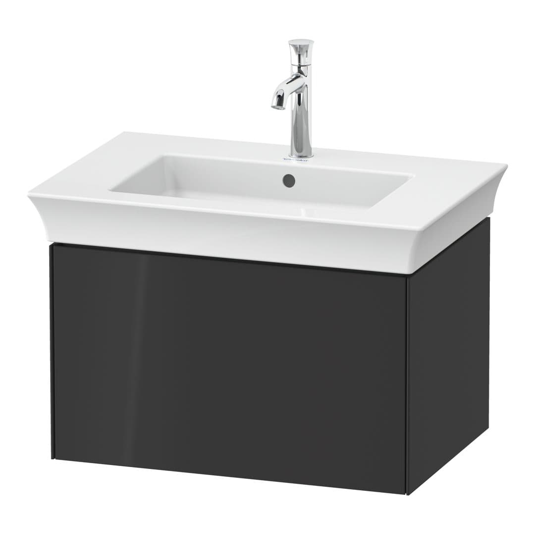 Duravit White Tulip – Έπιπλο Νιπτήρα – 684 mm, 1 συρτάρι, νιπτήρας κέντρο – Graphite High Gloss, Lacquer (WT42410H1H1)