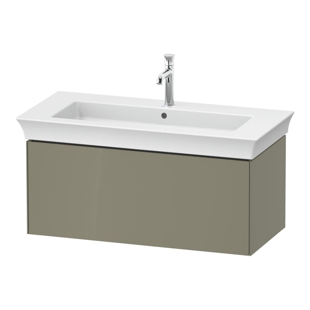 Duravit White Tulip – Έπιπλο Νιπτήρα – 984 mm, 1 συρτάρι, νιπτήρας κέντρο – Stone grey High Gloss, Lacquer (WT42420H2H2)