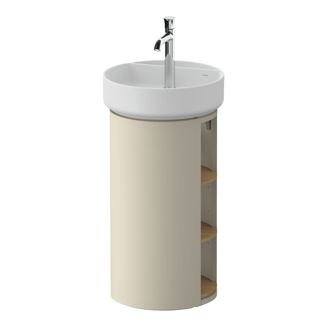 Duravit White Tulip – Έπιπλο Νιπτήρα – 410 mm, νιπτήρας κέντρο, σώμα Taupe Satin Matt – Natural Oak solid Matt, Solid wood (WT42440H5600000)