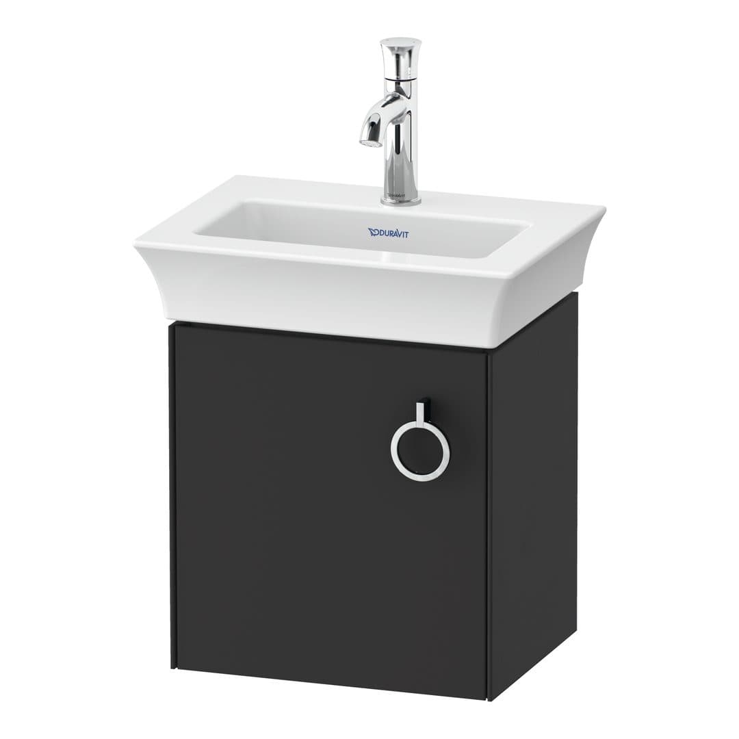 Duravit White Tulip – Έπιπλο Νιπτήρα – 384 mm, 1 πόρτα, αριστερή – Graphite Satin Matt, Lacquer (WT4250L5858)
