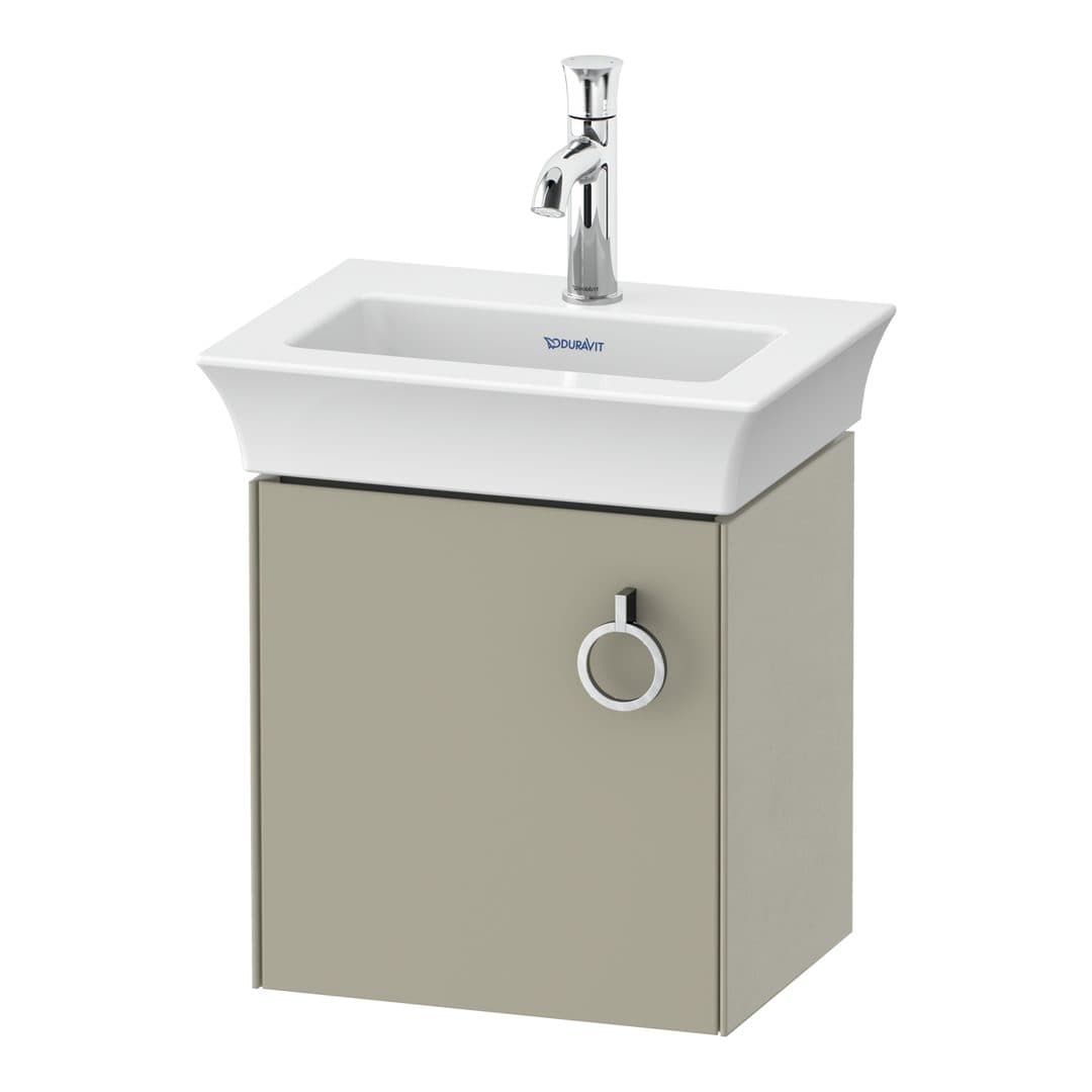 Duravit White Tulip – Έπιπλο Νιπτήρα – 384 mm, 1 πόρτα, αριστερή – Taupe Satin Matt, Lacquer (WT4250L6060)