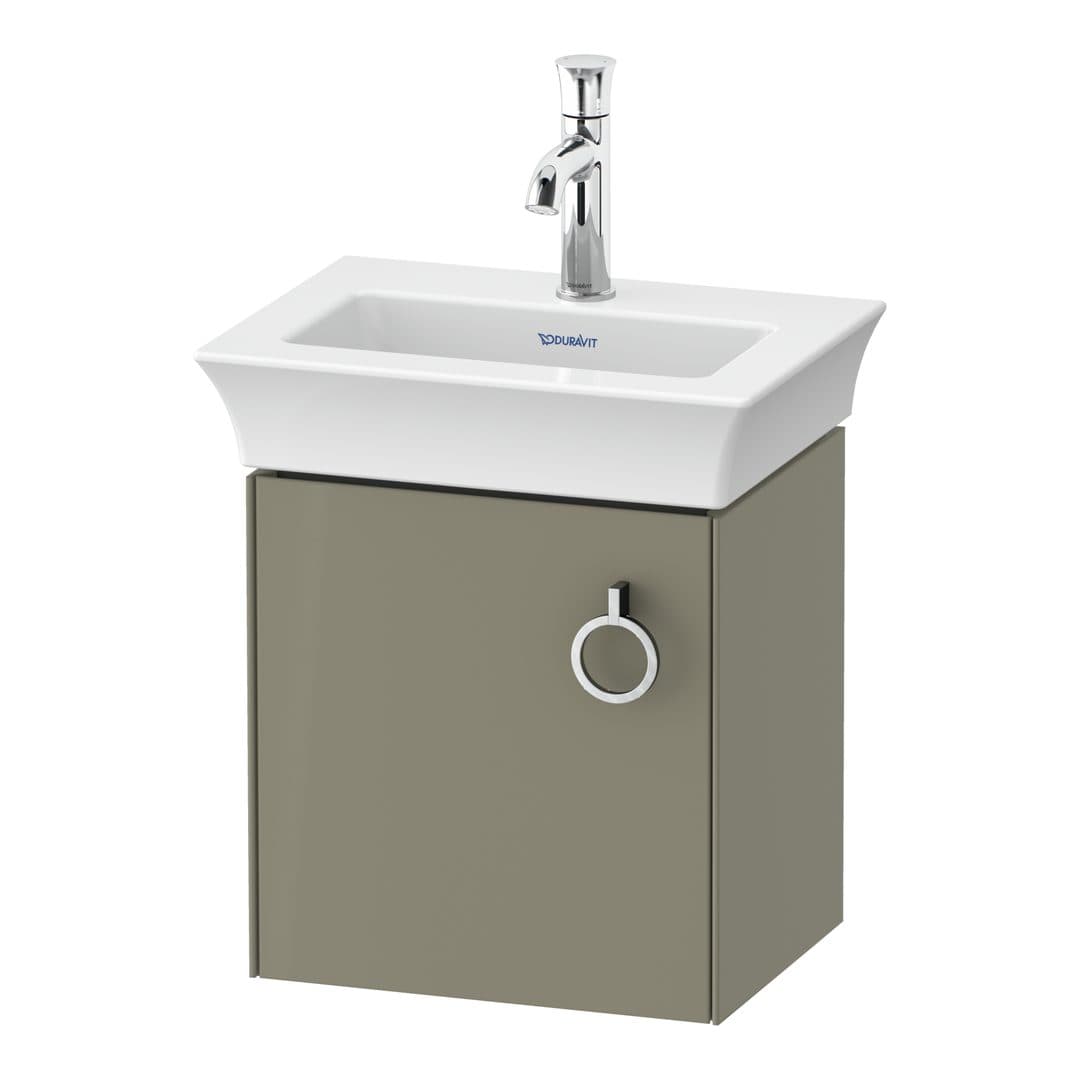 Duravit White Tulip – Έπιπλο Νιπτήρα – 384 mm, 1 πόρτα, αριστερή – Stone grey High Gloss, Lacquer (WT4250LH2H2)