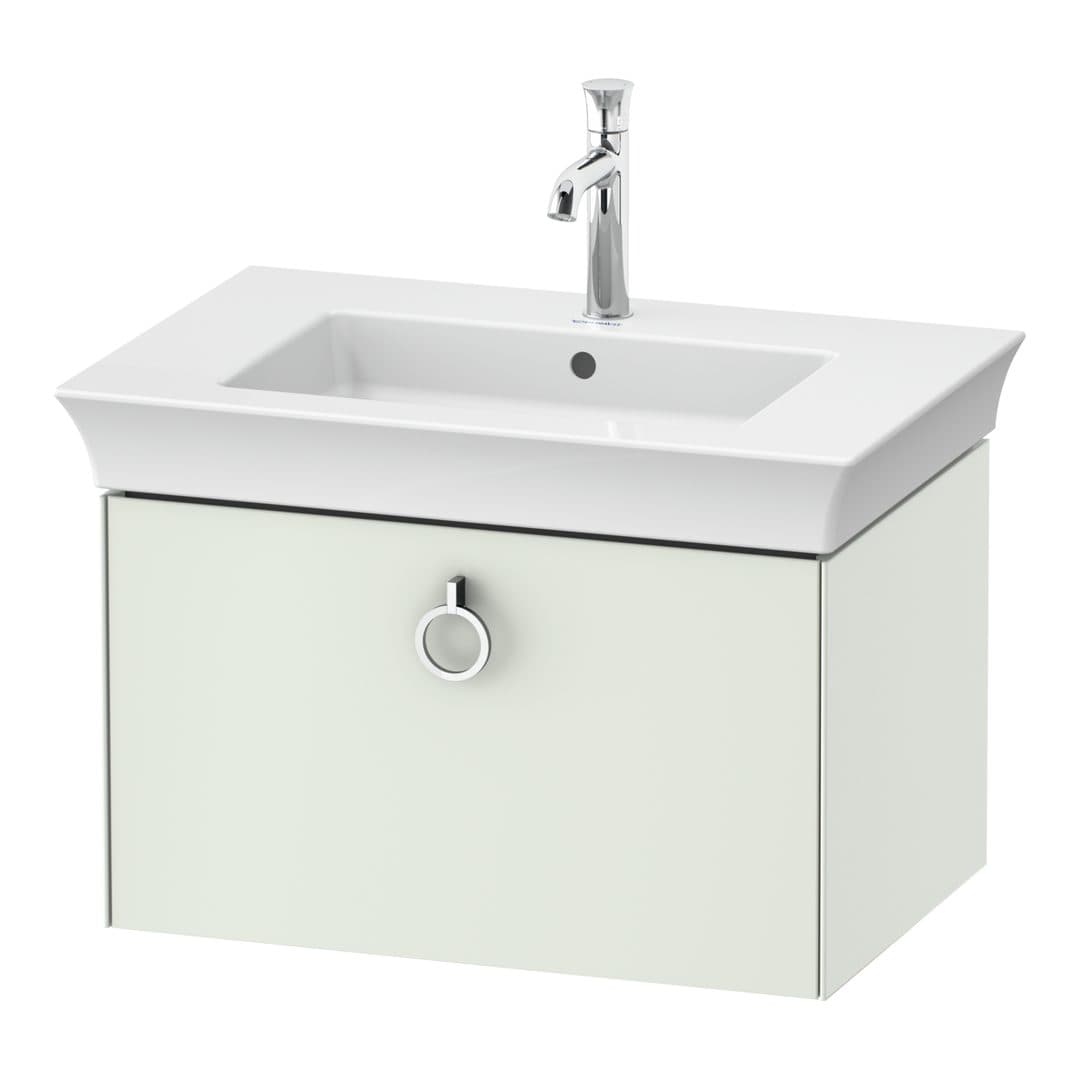 Duravit White Tulip – Έπιπλο Νιπτήρα – 684 mm, 1 συρτάρι, νιπτήρας κέντρο, Chrome High Gloss – White Satin Matt, Lacquer (WT425103636)