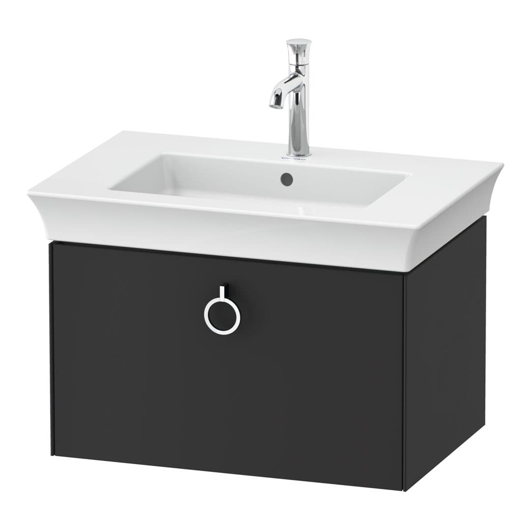 Duravit White Tulip – Έπιπλο Νιπτήρα – 684 mm, 1 συρτάρι, νιπτήρας κέντρο, Chrome High Gloss – Graphite Satin Matt, Lacquer (WT425105858)
