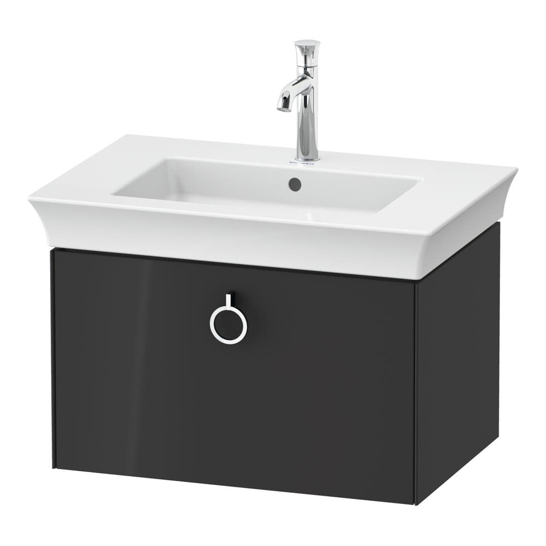 Duravit White Tulip – Έπιπλο Νιπτήρα – 684 mm, 1 συρτάρι, νιπτήρας κέντρο, Chrome High Gloss – Graphite High Gloss, Lacquer (WT42510H1H1)